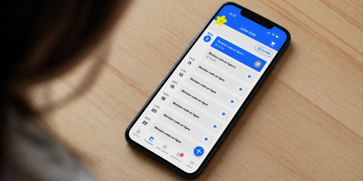 Réviser le code de la route sur une application mobile